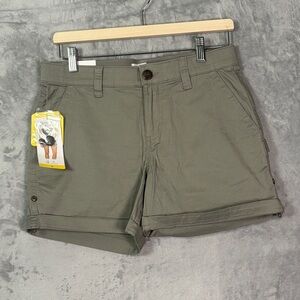 NWT New Boston Traders Olive Green Utility Roll Up Shorts Size 6